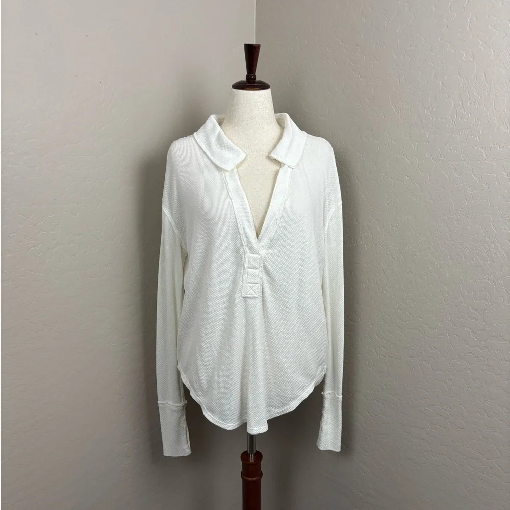EUC - Free‎ People - Travis Polo Pullover - Picture 2 of 7